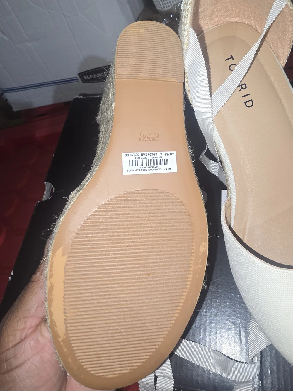 torrid White Canvas Espadrille Wedge Sandals